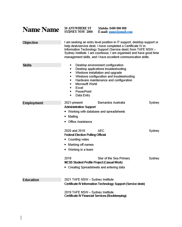 Formatted Resume
